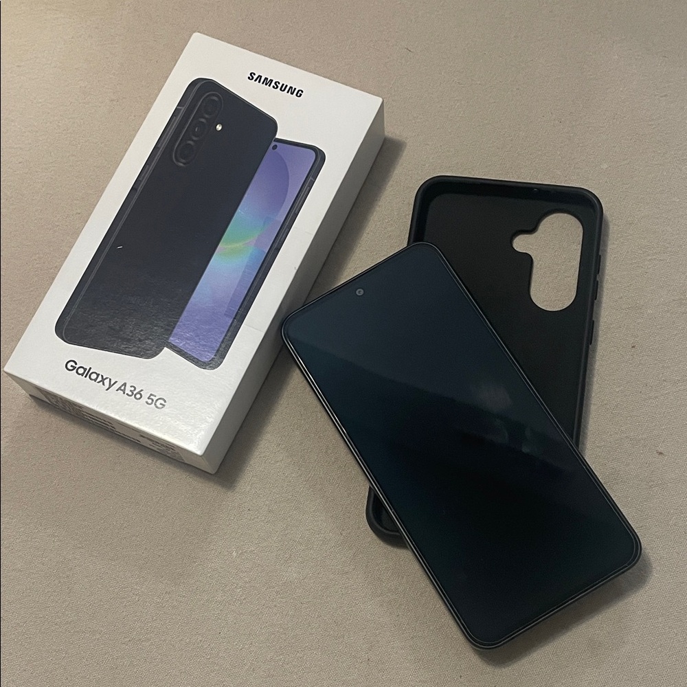 Samsung Galaxy A36 5G Black with Matching Black Protective Case